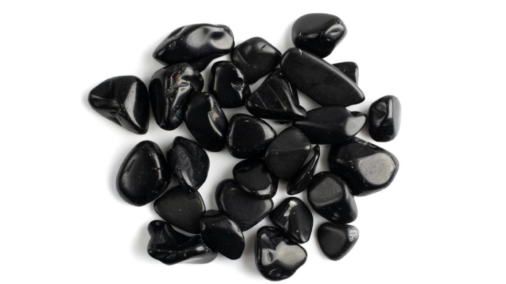 Polished black onyx pebbles 