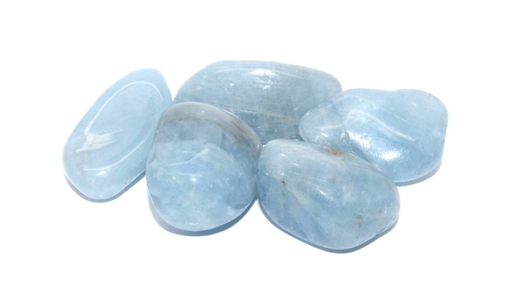 Five aquamarine stones