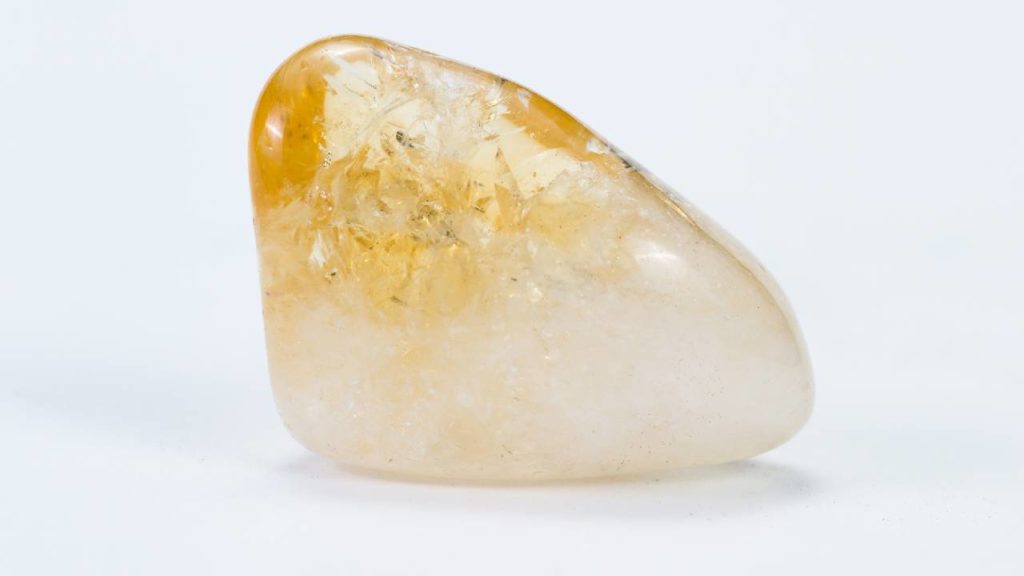 Polished citrine stone
