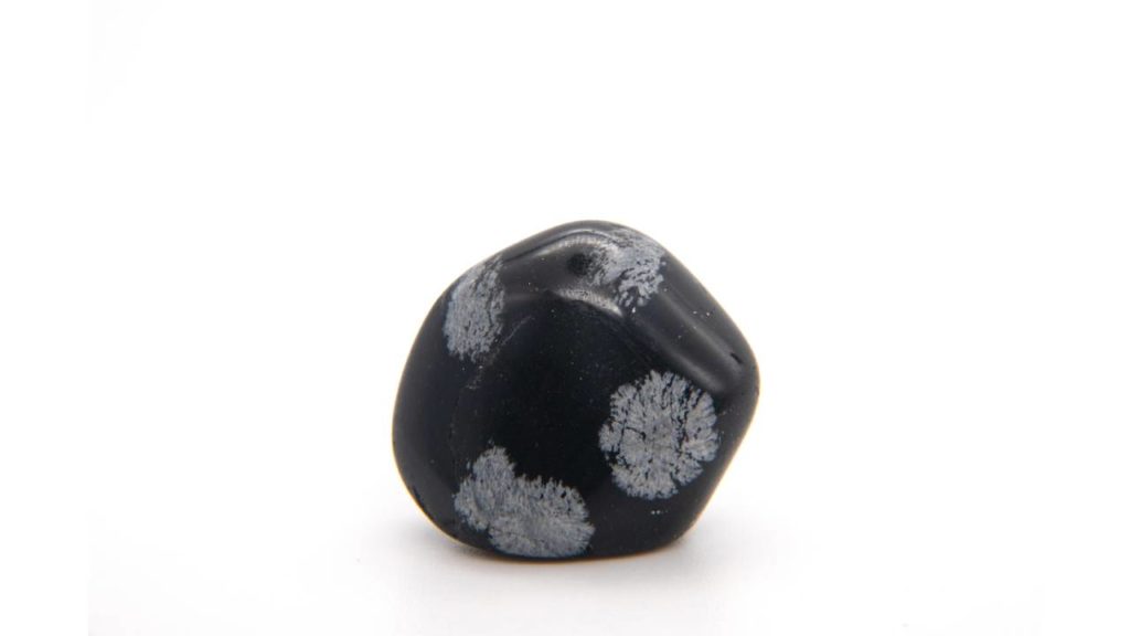 Polished snowflake obsidian stone