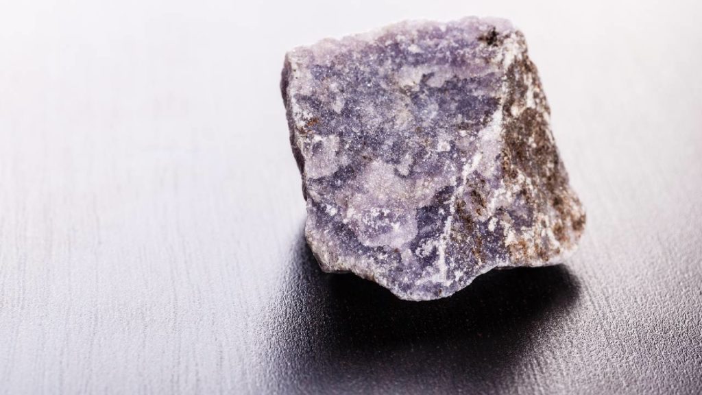 Raw lepidolite stone