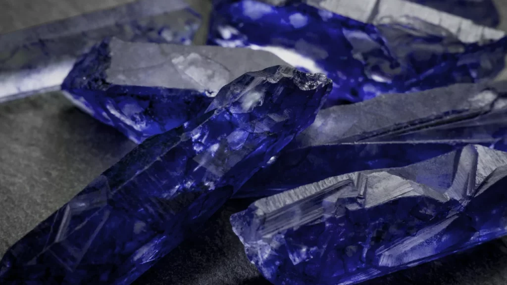 Rough sapphire crystals