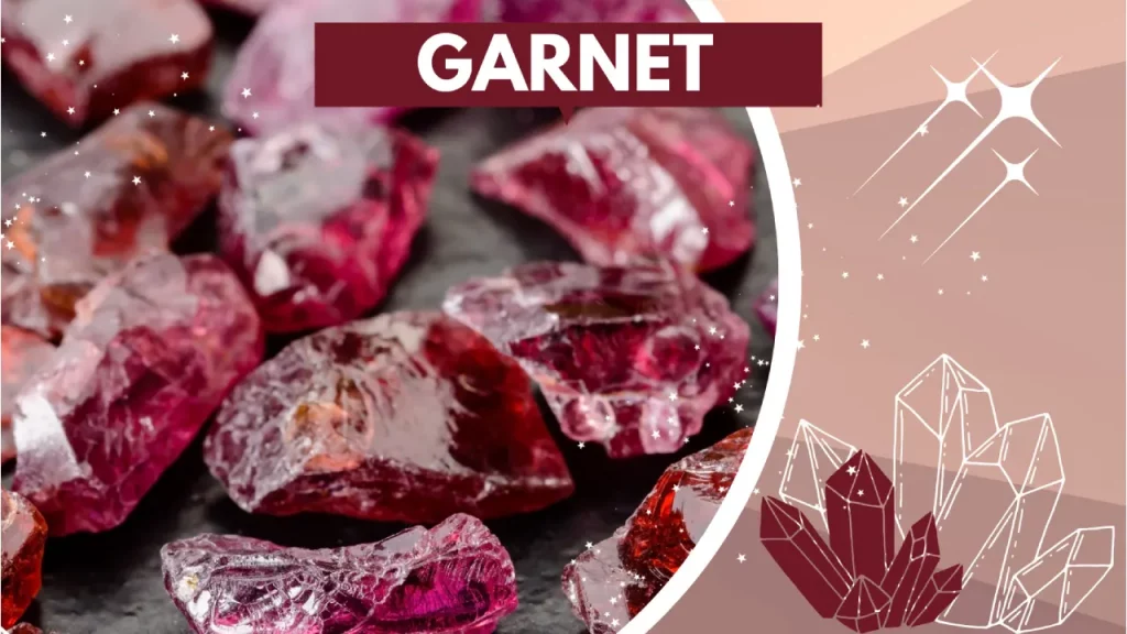 Raw garnet crystals