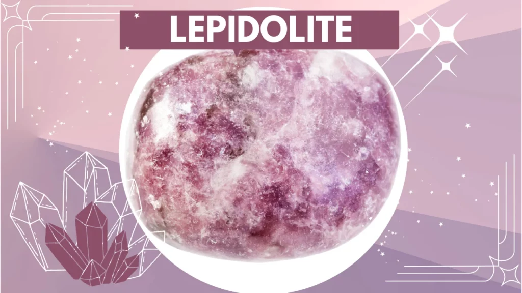 Polished lepidolite stone