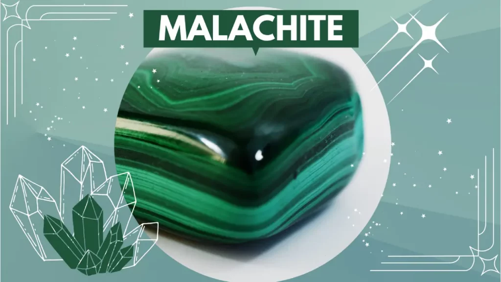 Polished malachite crystal