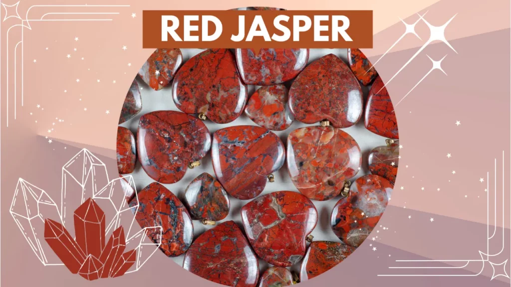 Polished red jasper heart pendants