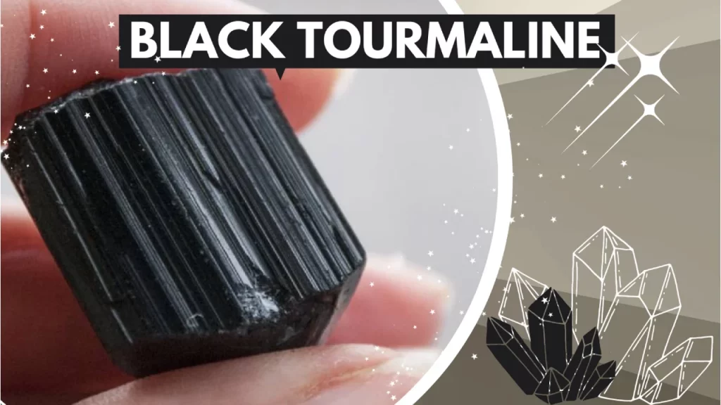 Rough black tourmaline gemstone
