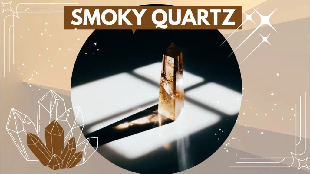 Smoky quartz crystal tower