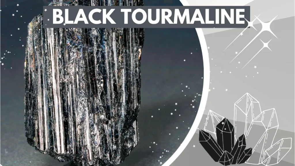 Rough black tourmaline stone