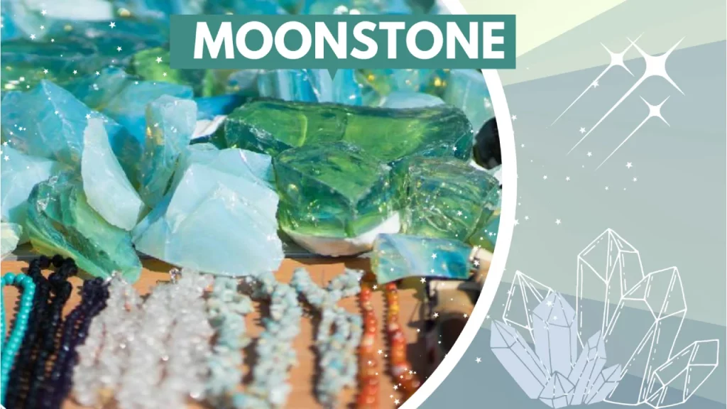 Blue moonstones and moonstone jewelry