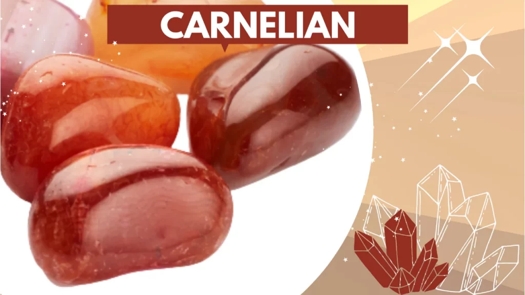 Polished red carnelian stones