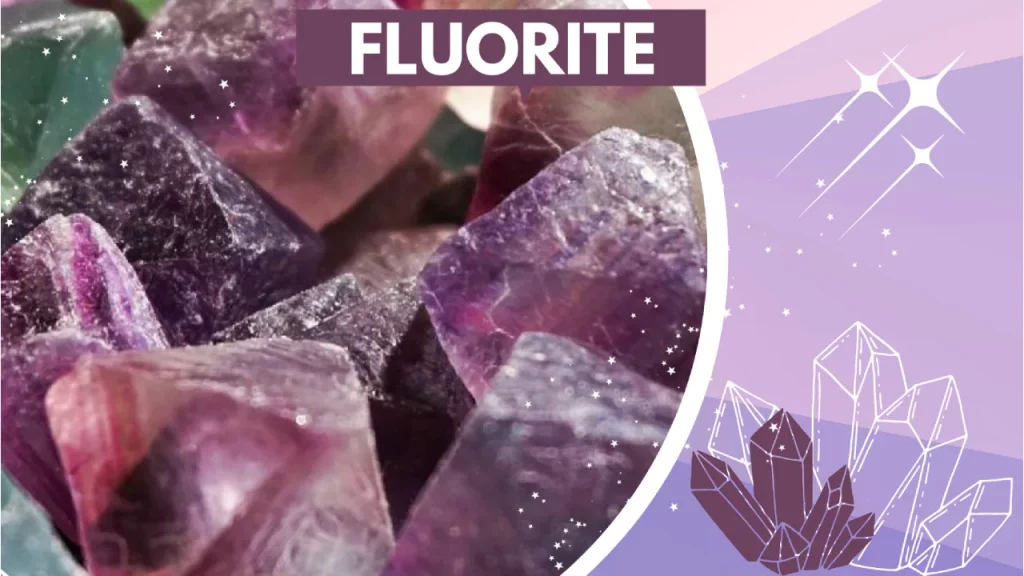 Rough purple fluorite crystals