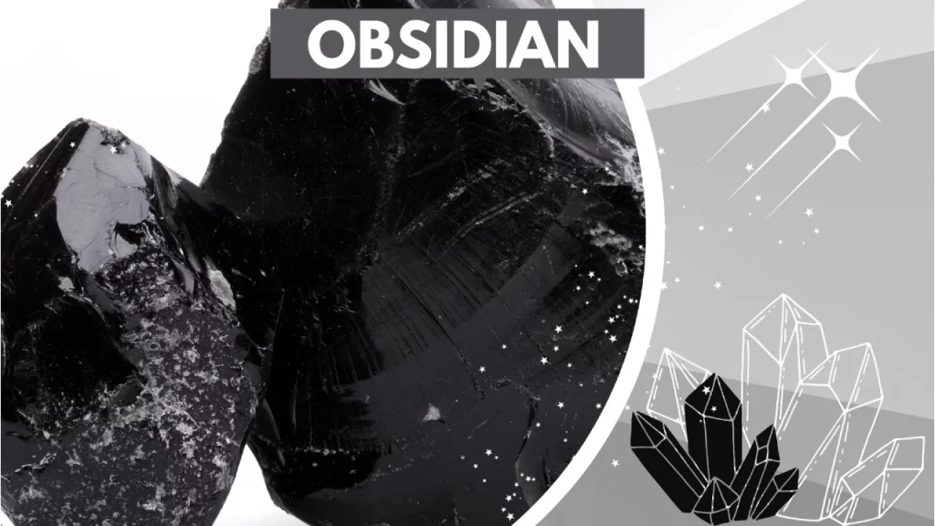 Uncut obsidian stones