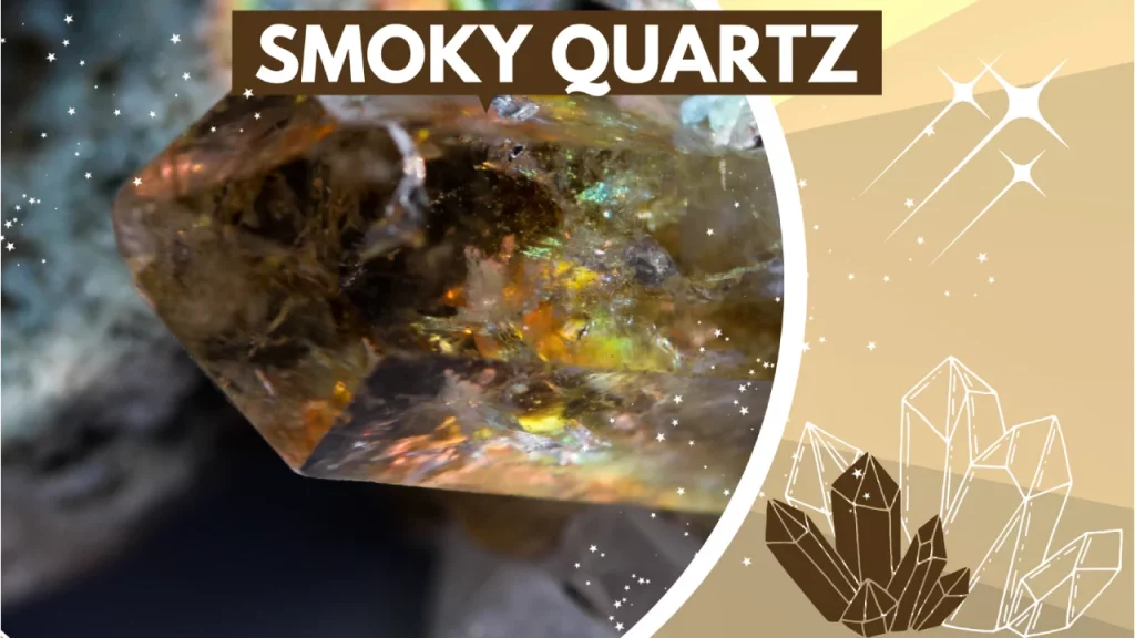 Rough brown smoky quartz crystal