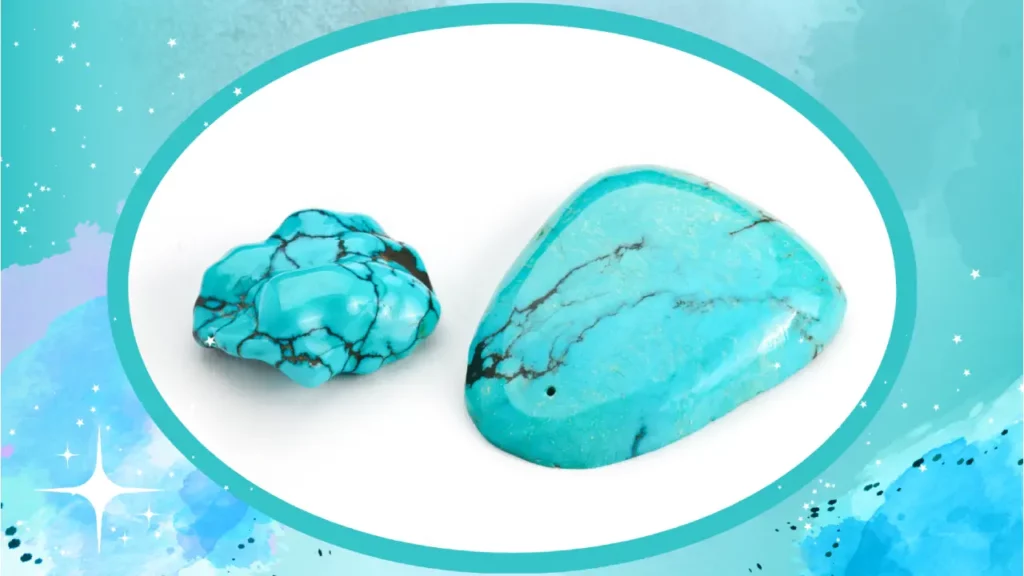 Two turquoise crystal stones