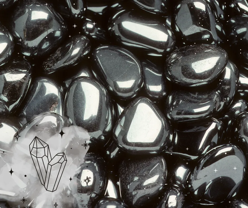Polished hematite stones