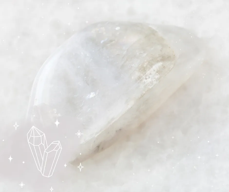 Polished moonstone crystal